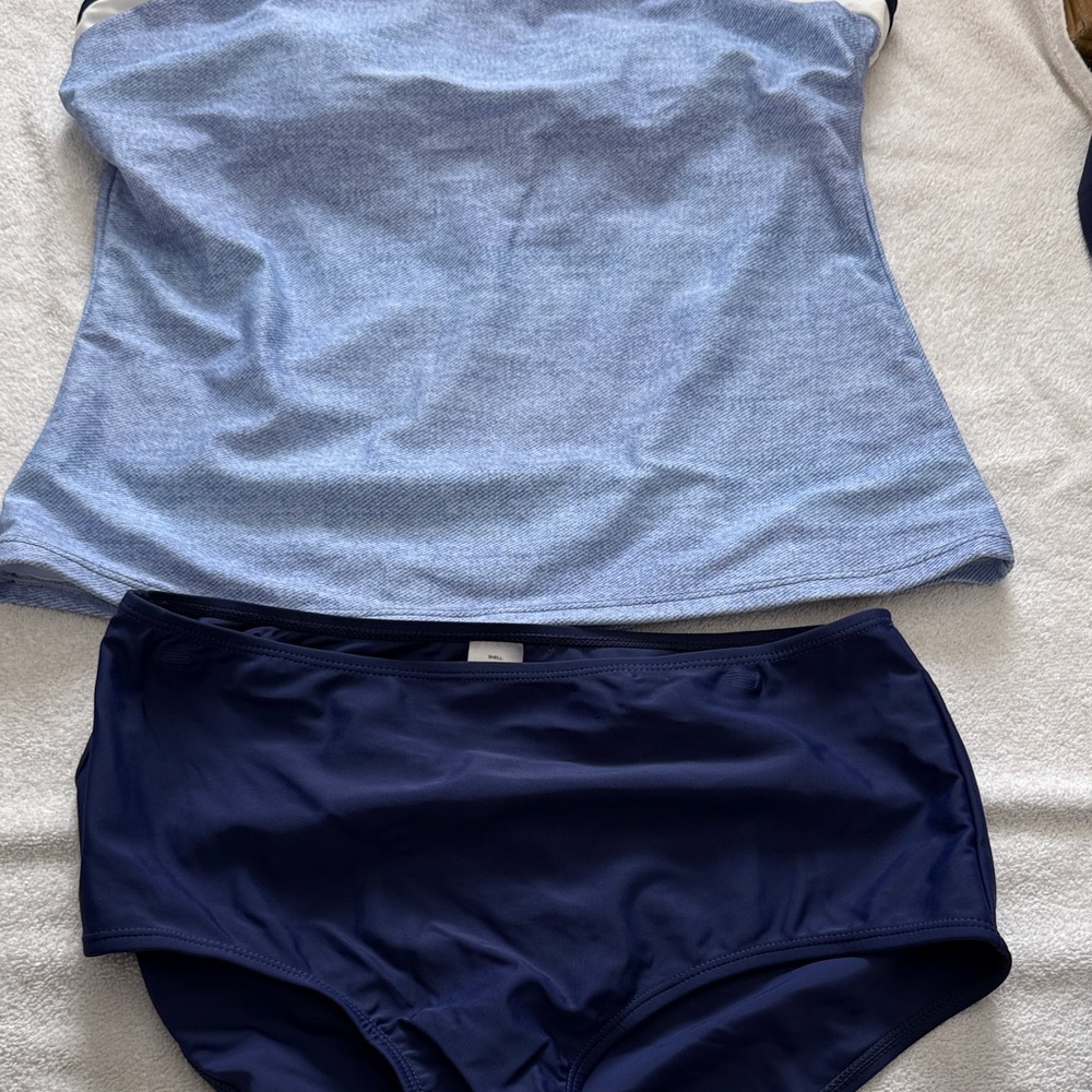 Elegant Navy and Light Blue Bikini Set
